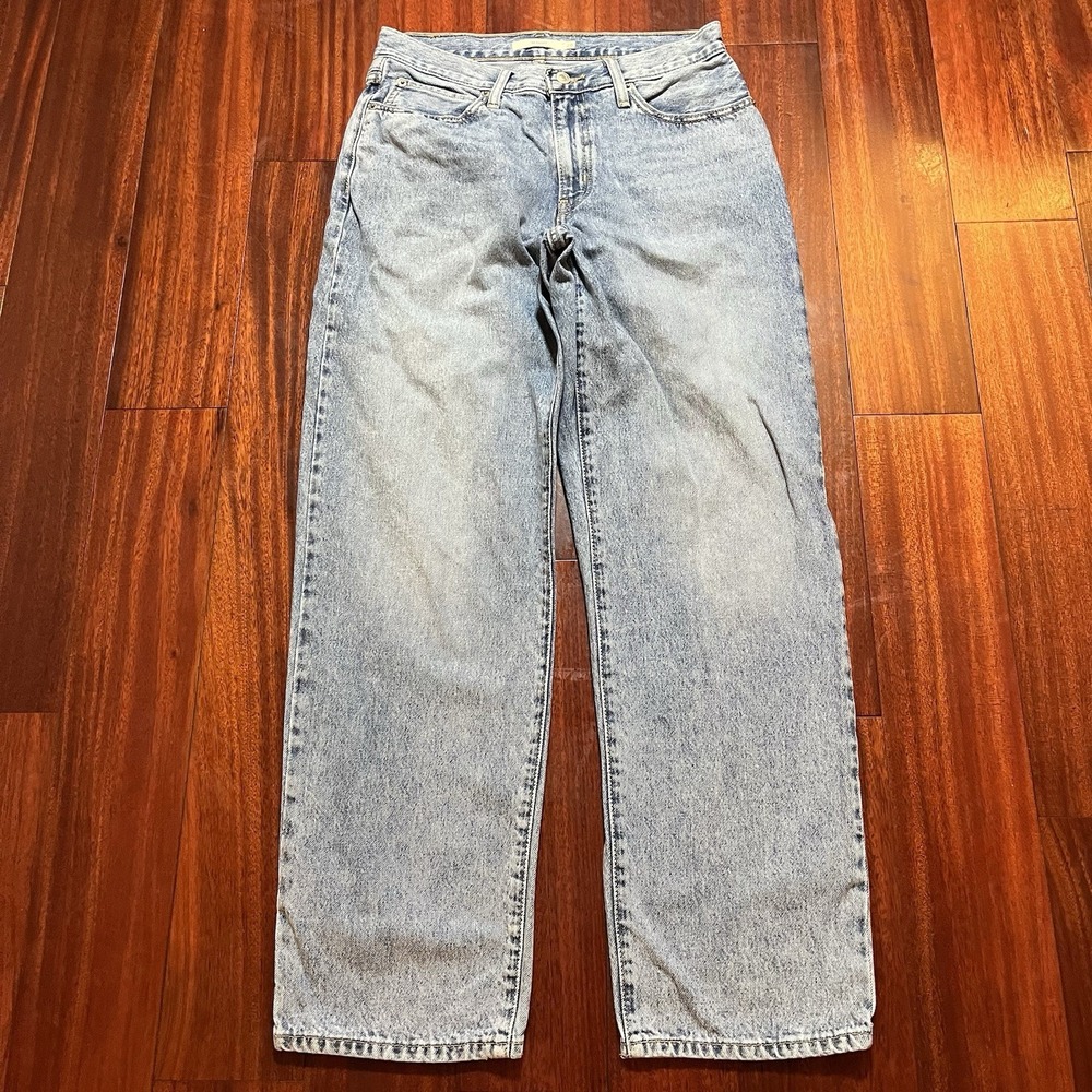 Levis Jeans Women 28 Blue 94 Baggy Light Wash Denim Straight Loose Fit 30x31 10"